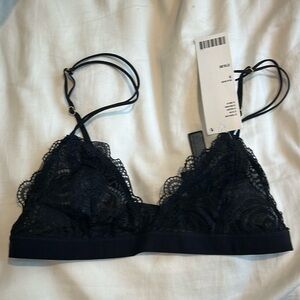 Black Lace Triangle Bra Urban Outfitters